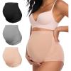 imageSummer Mae Maternity Underwear Soft Breathable HighWaist Pregnancy Seamless Over Bump Panties for WomenBlack skin light Grey3 Pc