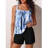 imageSummer Mae Blouson Womens Tankini Swimsuits Modest Tummy Coverage Bathing Suits Swim Shorts with PocketsAbstract Ink Blue