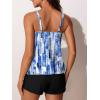 imageSummer Mae Blouson Womens Tankini Swimsuits Modest Tummy Coverage Bathing Suits Swim Shorts with PocketsAbstract Ink Blue