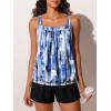 imageSummer Mae Blouson Womens Tankini Swimsuits Modest Tummy Coverage Bathing Suits Swim Shorts with PocketsAbstract Ink Blue