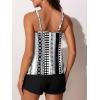 imageSummer Mae Blouson Womens Tankini Swimsuits Modest Tummy Coverage Bathing Suits Swim Shorts with PocketsChainlink Dot Print