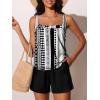 imageSummer Mae Blouson Womens Tankini Swimsuits Modest Tummy Coverage Bathing Suits Swim Shorts with PocketsChainlink Dot Print