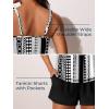 imageSummer Mae Blouson Womens Tankini Swimsuits Modest Tummy Coverage Bathing Suits Swim Shorts with PocketsChainlink Dot Print