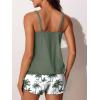 imageSummer Mae Blouson Womens Tankini Swimsuits Modest Tummy Coverage Bathing Suits Swim Shorts with PocketsGreen Shadow