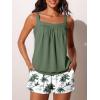 imageSummer Mae Blouson Womens Tankini Swimsuits Modest Tummy Coverage Bathing Suits Swim Shorts with PocketsGreen Shadow