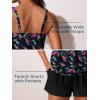 imageSummer Mae Blouson Womens Tankini Swimsuits Modest Tummy Coverage Bathing Suits Swim Shorts with PocketsIridescent Leaf
