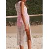 imageSummer Mae Maternity Womens Crochet Swimsuit Cover Up Sleeveless Hollow Knit Bikini Bathing Suit Beach DressBlack