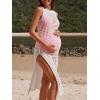 imageSummer Mae Maternity Womens Crochet Swimsuit Cover Up Sleeveless Hollow Knit Bikini Bathing Suit Beach DressBlack