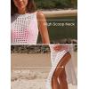 imageSummer Mae Maternity Womens Crochet Swimsuit Cover Up Sleeveless Hollow Knit Bikini Bathing Suit Beach DressBlack