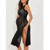 imageSummer Mae Maternity Womens Crochet Swimsuit Cover Up Sleeveless Hollow Knit Bikini Bathing Suit Beach DressWhite