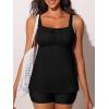 imageSummer Mae Modest Tankini Swimsutis for Women Two Piece Tummy Control Bathing Suits Ruched Front Tank Top Swim Suits 2026Black