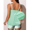 imageSummer Mae Modest Tankini Swimsutis for Women Two Piece Tummy Control Bathing Suits Ruched Front Tank Top Swim Suits 2026Cyan Floral Print