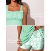 imageSummer Mae Modest Tankini Swimsutis for Women Two Piece Tummy Control Bathing Suits Ruched Front Tank Top Swim Suits 2026Cyan Floral Print