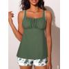 imageSummer Mae Modest Tankini Swimsutis for Women Two Piece Tummy Control Bathing Suits Ruched Front Tank Top Swim Suits 2026Green Shadow