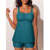 imageSummer Mae Modest Tankini Swimsutis for Women Two Piece Tummy Control Bathing Suits Ruched Front Tank Top Swim Suits 2026Lagoon