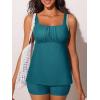 imageSummer Mae Modest Tankini Swimsutis for Women Two Piece Tummy Control Bathing Suits Ruched Front Tank Top Swim Suits 2026Lagoon