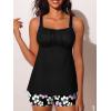 imageSummer Mae Modest Tankini Swimsutis for Women Two Piece Tummy Control Bathing Suits Ruched Front Tank Top Swim Suits 2026Light Purple Floral Print