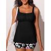 imageSummer Mae Modest Tankini Swimsutis for Women Two Piece Tummy Control Bathing Suits Ruched Front Tank Top Swim Suits 2026Light Purple Floral Print