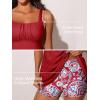 imageSummer Mae Modest Tankini Swimsutis for Women Two Piece Tummy Control Bathing Suits Ruched Front Tank Top Swim Suits 2026Red Paisley