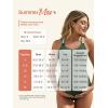 imageSummer Mae Maternity One Piece Swimsuit Triple Colorful Straps Bathing Suit Scalloped Trim High Waist Pregnancy SwimwearBlue Black