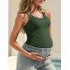 imageSummer Mae Maternity One Piece Swimsuit Triple Colorful Straps Bathing Suit Scalloped Trim High Waist Pregnancy SwimwearOlive Green