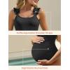 imageSummer Mae Ribbed Maternity One Piece Swimsuit Ruffle Wood Ears Bathing Suit Scoop Neck Pregnancy SwimwearBlack