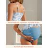 imageSummer Mae Maternity High Waist Swimsuit Ruffle Hem Bikini Bathing Suit Shirred Bandeau Two Piece Pregnancy SwimwearBlue Floral