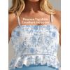 imageSummer Mae Maternity High Waist Swimsuit Ruffle Hem Bikini Bathing Suit Shirred Bandeau Two Piece Pregnancy SwimwearBlue Floral