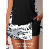 imageSummer Mae Blouson Tankini Swimsuits for Women Modest Tummy Coverage Bathing Suits with Skirt and Builtin ShortsWavy Palm