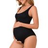 imageSummer Mae Maternity One Piece Swimsuit Seamless One Size Fits SXL Bathing Suit Ribbed UShaped Back Pregnancy SwimwearDark
