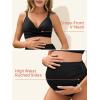 imageSummer Mae Maternity Bikini Swimsuit Color Block Two Piece Criss Cross V Neck Bathing Suit High Waist Pregnancy SwimwearBlack