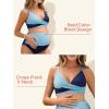 imageSummer Mae Maternity Bikini Swimsuit Color Block Two Piece Criss Cross V Neck Bathing Suit High Waist Pregnancy SwimwearBlue