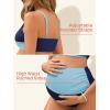 imageSummer Mae Maternity Bikini Swimsuit Color Block Two Piece Criss Cross V Neck Bathing Suit High Waist Pregnancy SwimwearBlue