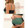 imageSummer Mae Maternity Bikini Swimsuit Color Block Two Piece Criss Cross V Neck Bathing Suit High Waist Pregnancy SwimwearGreen