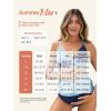 imageSummer Mae Maternity Bikini Swimsuit Color Block Two Piece Criss Cross V Neck Bathing Suit High Waist Pregnancy SwimwearGreen