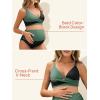 imageSummer Mae Maternity Bikini Swimsuit Color Block Two Piece Criss Cross V Neck Bathing Suit High Waist Pregnancy SwimwearGreen