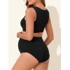 imageSummer Mae Seamless Maternity Bikini Swimsuit One Size Fits SXL Two Piece Bathing Suit Ribbed High Waist Pregnancy SwimwearBlack