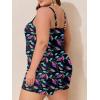 imageSummer Mae Plus Size Swim Romper One Piece Swimsuit Women Blouson Bathing Suit with Pockets 2025 Modest SwimwearFlowing Light Leaves