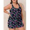 imageSummer Mae Plus Size Swim Romper One Piece Swimsuit Women Blouson Bathing Suit with Pockets 2025 Modest SwimwearFlowing Light Leaves