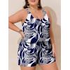 imageSummer Mae Plus Size Swim Romper One Piece Swimsuit Women Blouson Bathing Suit with Pockets 2025 Modest SwimwearIndigo Tribal