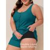 imageSummer Mae Plus Size Swim Romper One Piece Swimsuit Women Blouson Bathing Suit with Pockets 2025 Modest SwimwearTeal
