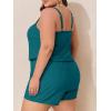 imageSummer Mae Plus Size Swim Romper One Piece Swimsuit Women Blouson Bathing Suit with Pockets 2025 Modest SwimwearTeal