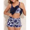 imageSummer Mae Blouson Tankini Swimsutis for Women Modest Tummy Control Bathing Suits Two Piece Swimwear Lace Hollow Out Tank TopCube