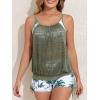 imageSummer Mae Blouson Tankini Swimsutis for Women Modest Tummy Control Bathing Suits Two Piece Swimwear Lace Hollow Out Tank TopGreen Shadow