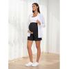 imageSummer Mae Maternity Shorts with Pockets Over The Belly Workout Yoga Biker Short Active Athletic Pregnancy Pants Wide Leg1 Pack  Black