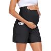 imageSummer Mae Maternity Shorts with Pockets Over The Belly Workout Yoga Biker Short Active Athletic Pregnancy Pants Wide Leg1 Pack  Black