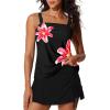 imageSummer Mae Womens Tankini Swimsuits with Skirt Two Piece Tummy Control Bathing Suits Printed Swimdress Swimwear 2026Red Lily Blossom