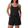 imageSummer Mae Ribbed Swim Rompers for Women One Piece Swimsuit Blouson Modest Bathing Suits with Pockets Swimwear 2026Black White Edging