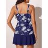 image:imageSummer Mae Womens Tankini Swimsuits with Skirt Two Piece Tummy Control Bathing Suits Printed Swimdress Swimwear 2026Blue Coconut Tree Charm