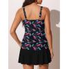 image:imageSummer Mae Womens Tankini Swimsuits with Skirt Two Piece Tummy Control Bathing Suits Printed Swimdress Swimwear 2026Iridescent Leaf